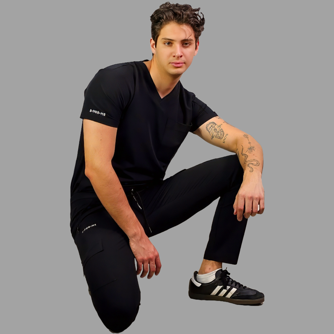 Filipina Quirurgica Antifluido Hombre Negra, Scrubs 300