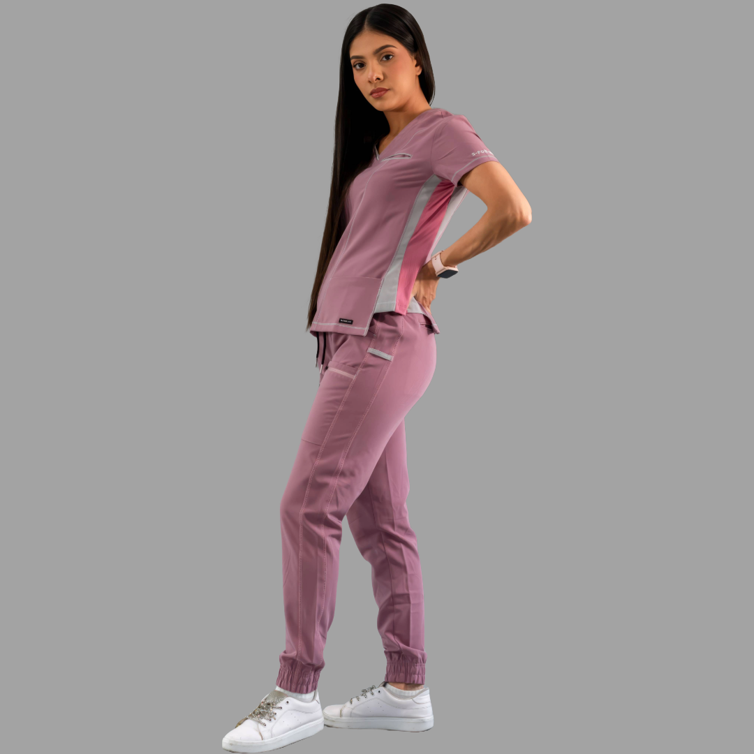 Filipina Quirúrgica Est. 301 Palo de Rosa/Gris/Rosa Mujer, Scrubs Antifluido