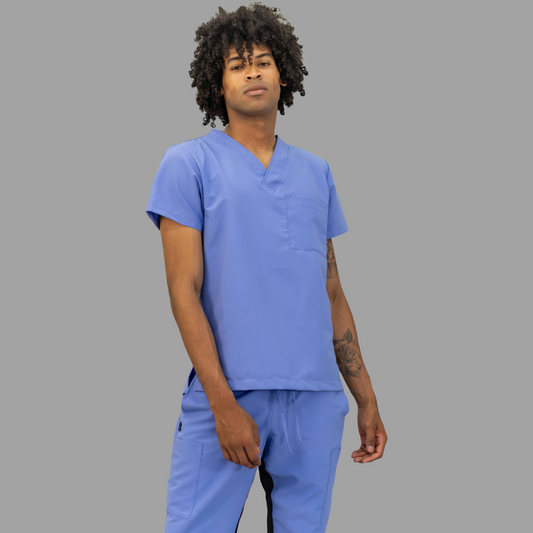 Filipina Quirúrgica 500 Unisex Basic Azul Plumbago Antifluido-cloro resistente Scrubs 500 FW