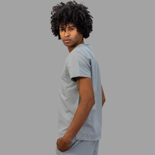 Filipina Quirúrgica 500 Unisex Basic Gris Perla Antifluido-cloro resistente, Scrubs 500