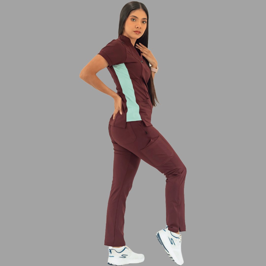 Filipina Médica para Mujer S-Forme Modelo 930 Vino/Menta Superstretch