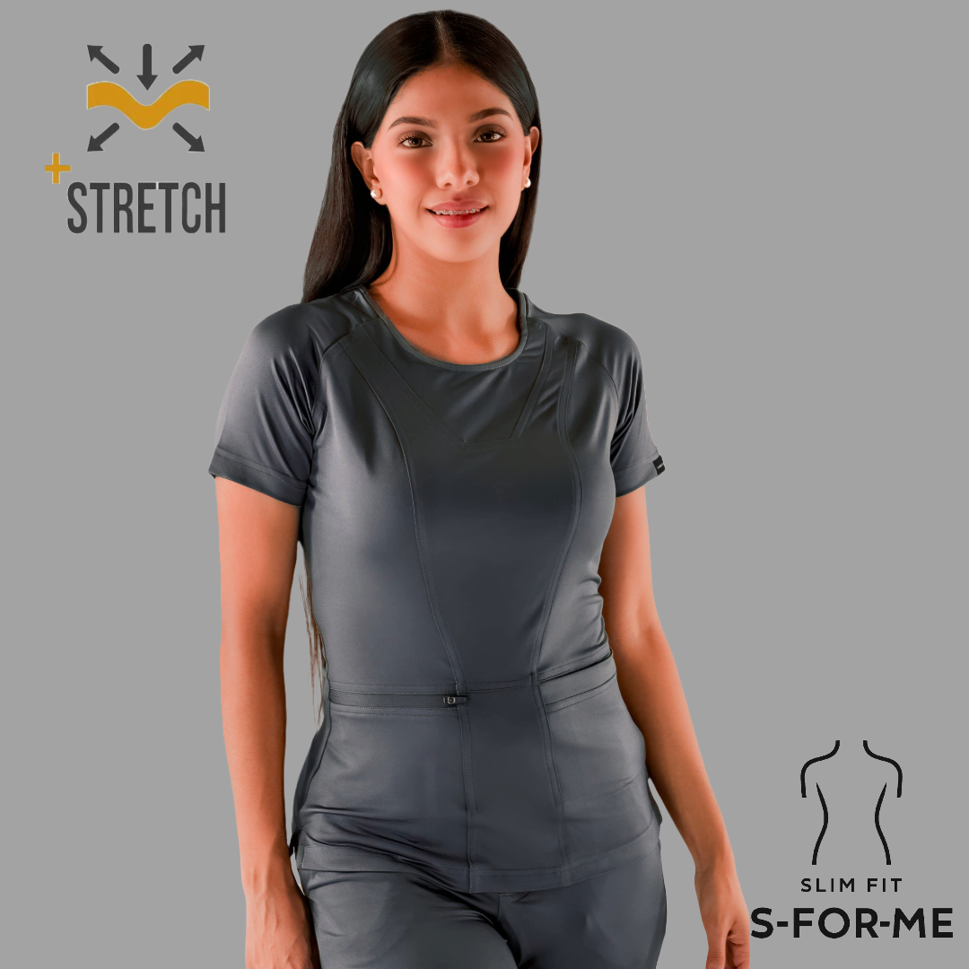 Filipina Quirurgica Mujer Gris Oxford Super Stretch, Scrubs 901