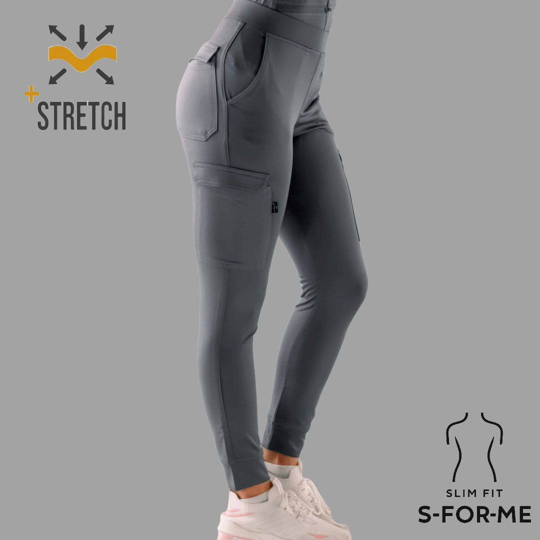 Jogger Quirurgico Mujer Gris Oxford Super Stretch, Scrubs 901