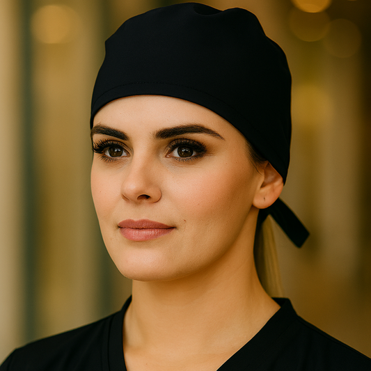 Gorro Quirúrgico Unisex Negro Super Stretch