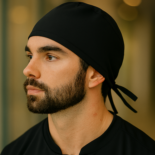 Gorro Quirúrgico Unisex Negro Super Stretch