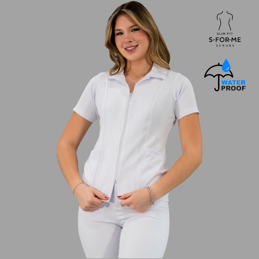 Filipina Alviero Stretch Cuello Sport Manga Corta Dama, Antifluido