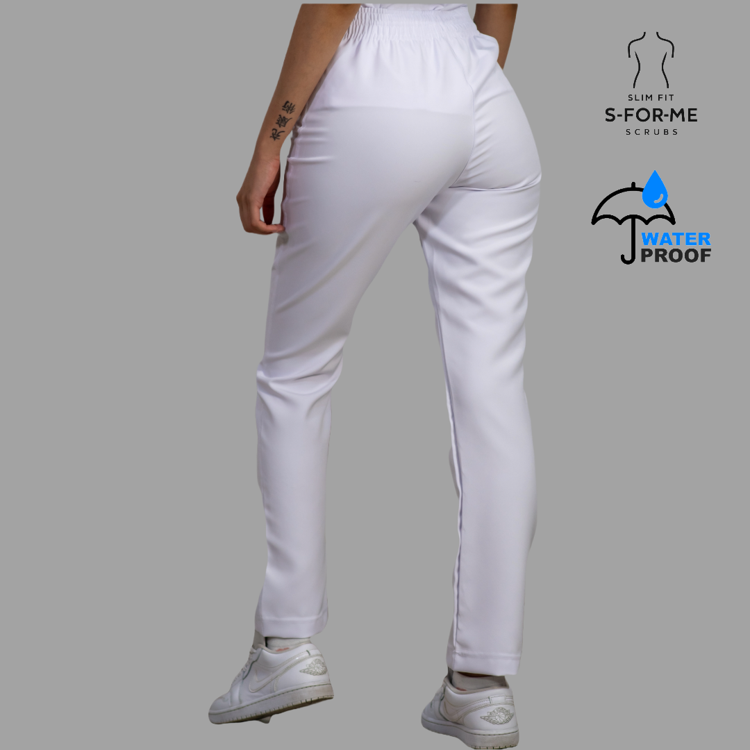 Pantalón Stretch Blanco Alviero Pretina/Elástico Mujer Antifluido