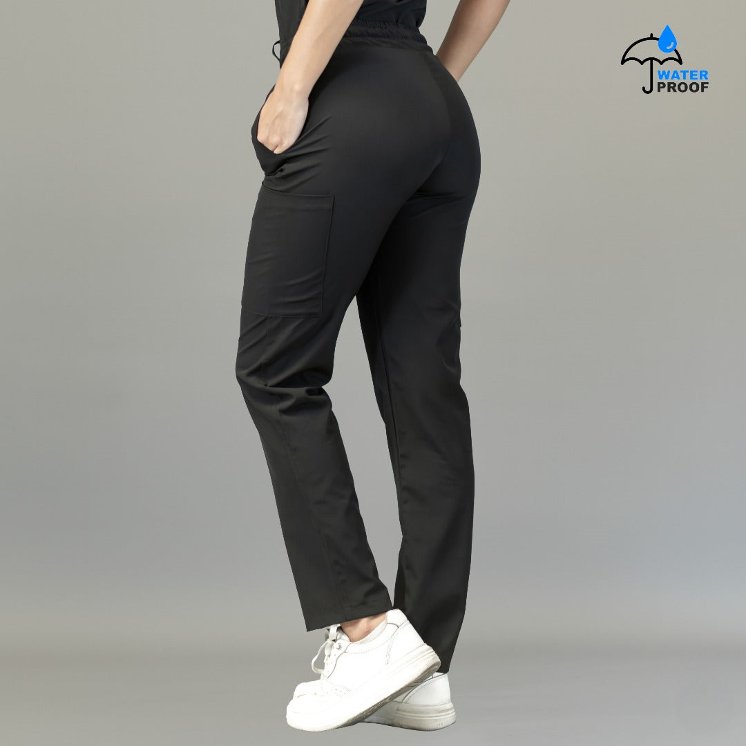 Pantalón quirúrgico negro mujer 515 vista posterior lateral