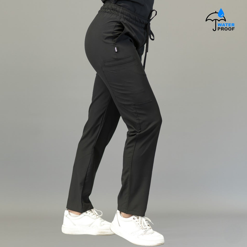Pantalón quirúrgico negro mujer Scrubs 515 en vista lateral