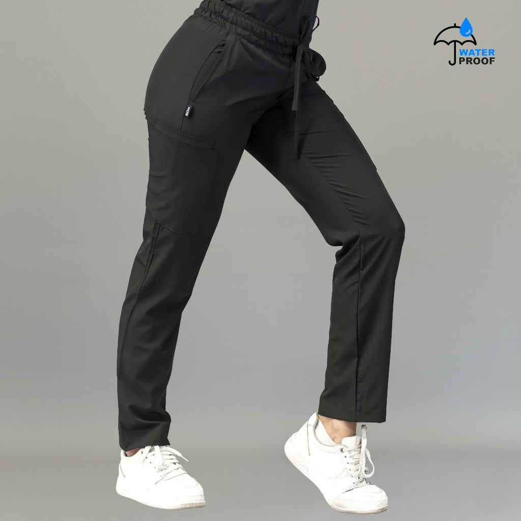 Pantalón quirúrgico negro mujer 515 relaxed vista lateral