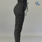Pantalón quirúrgico negro mujer con cordón y bolsa lateral