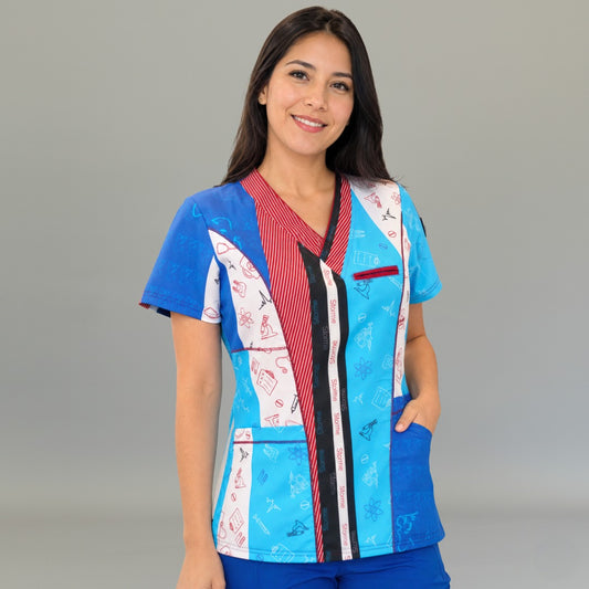 Filipina quirúrgica mujer S-FOR-ME Collage Azul vista frontal