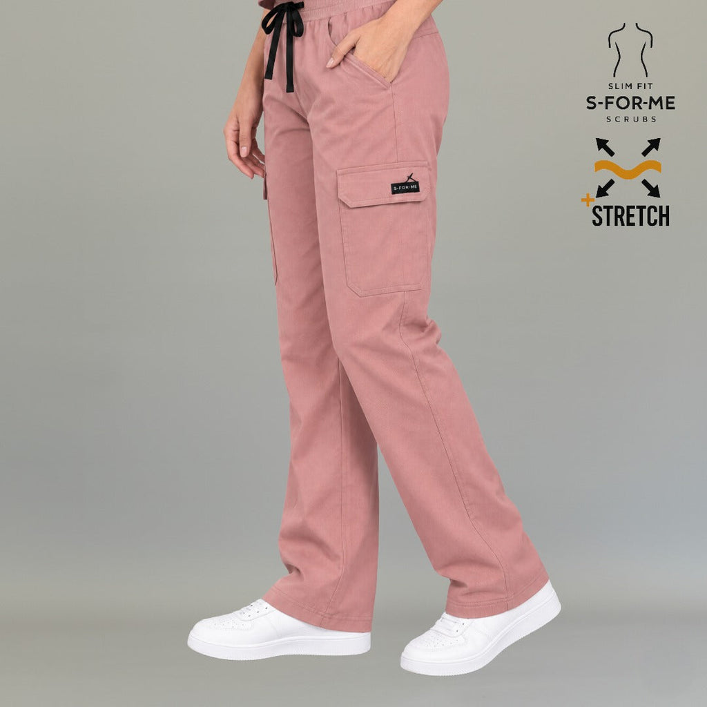 Pantalón Quirúrgico mujer 940 rosa palo Super Stretch | Cargo recto — vista 2 de 7