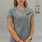 Filipina Quirúrgica Mujer Super Stretch Gris Jaspeado, Scrubs 905