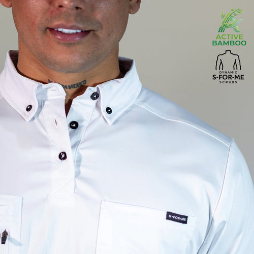 Filipina Blanca Bamboo Quirúrgica Hombre S-FOR-ME 510 - Tela Bambú 160g
