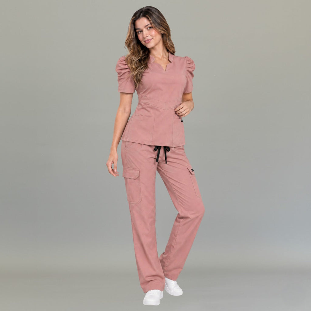 Pantalón Quirúrgico mujer 940 rosa palo Super Stretch | Cargo recto — vista 7 de 7