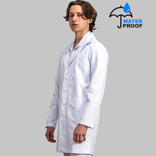 Bata Médica Blanca Hombre Antifluido Stretch Alviero
