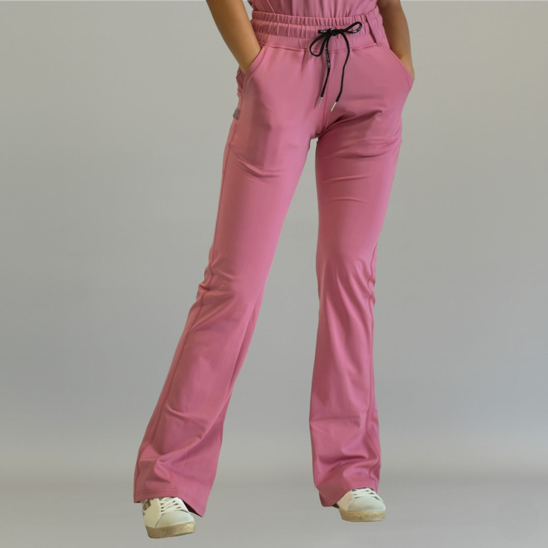 pantalon quirurgico 915 mujer palo de rosa corte acampanado frente sandel medica