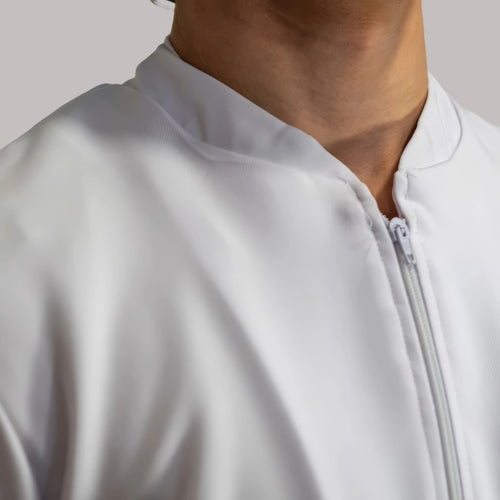 Filipina Hombre Cuello Mao con Cierre blanca Antifluido