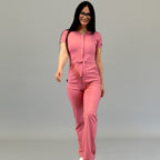 Jumpsuit Quirúrgico Mujer Estilo 945 Palo de Rosa Super Stretch Manga Corta