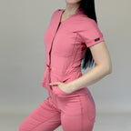 Jumpsuit Quirúrgico Mujer Estilo 945 Palo de Rosa Super Stretch Manga Corta