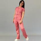 Jumpsuit Quirúrgico Mujer Estilo 945 Palo de Rosa Super Stretch Manga Corta