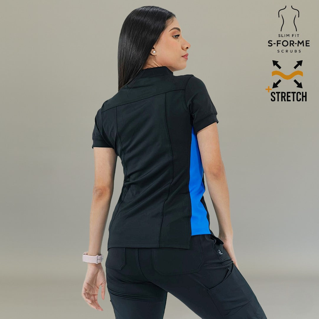 Filipina Médica para Mujer Modelo 930 Negro/Azul Rey Superstretch