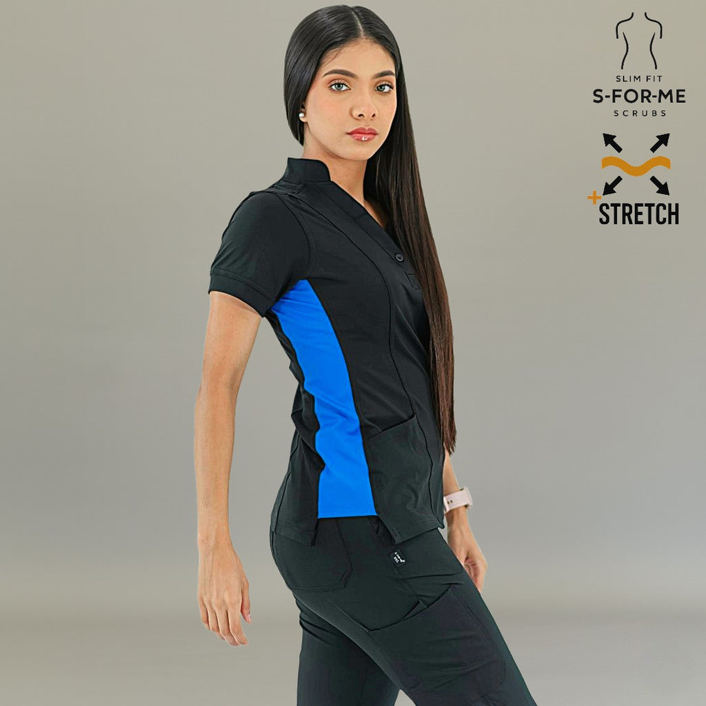 Filipina Médica para Mujer Modelo 930 Negro/Azul Rey Superstretch