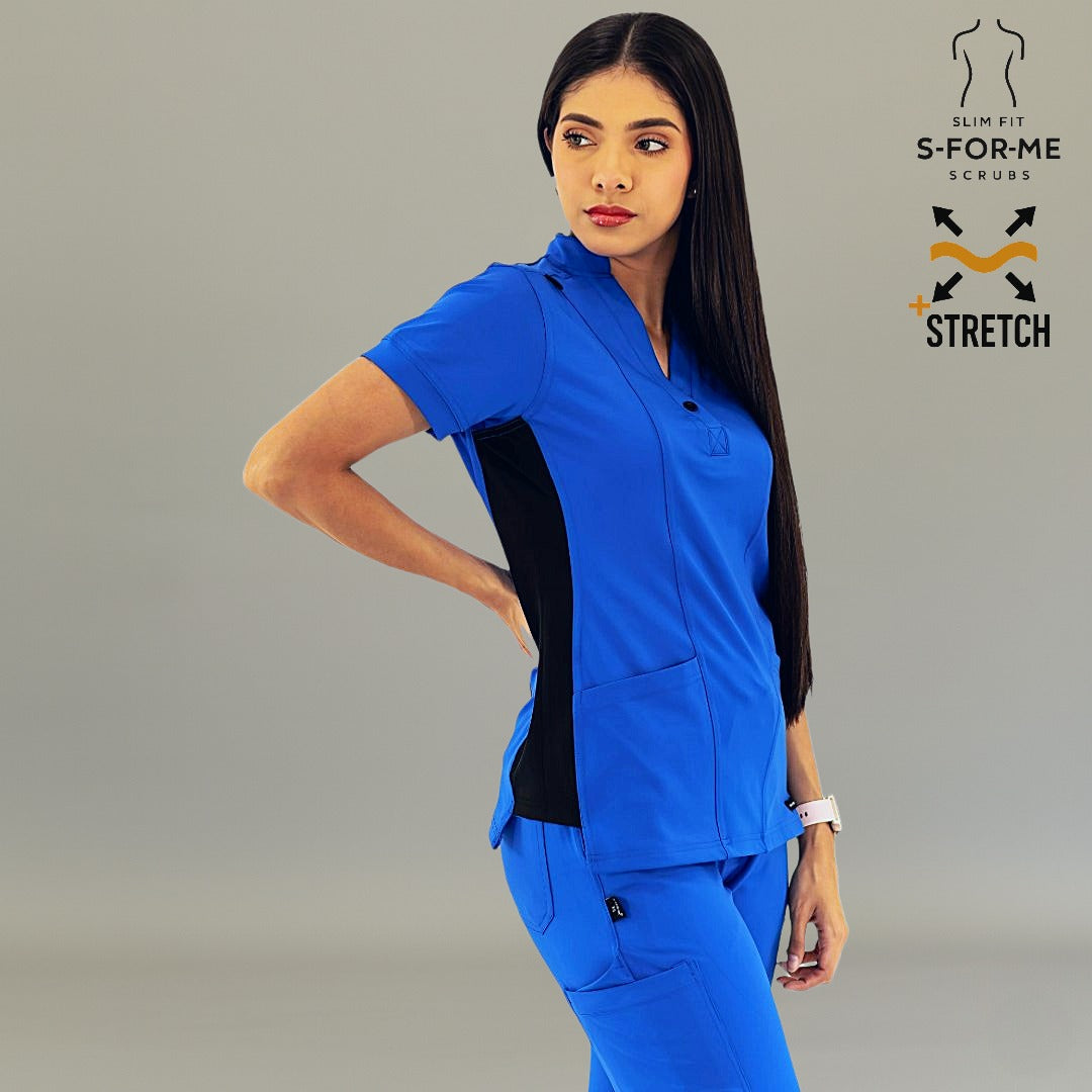 Filipina Médica para Mujer Modelo 930 Azul Rey/Negro Superstretch