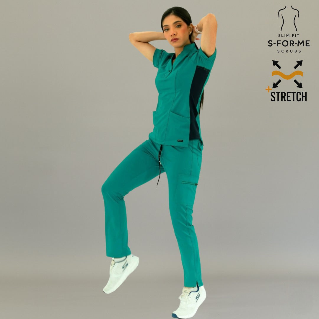 Filipina Médica para Mujer Modelo 930 Teal/Marino Superstretch