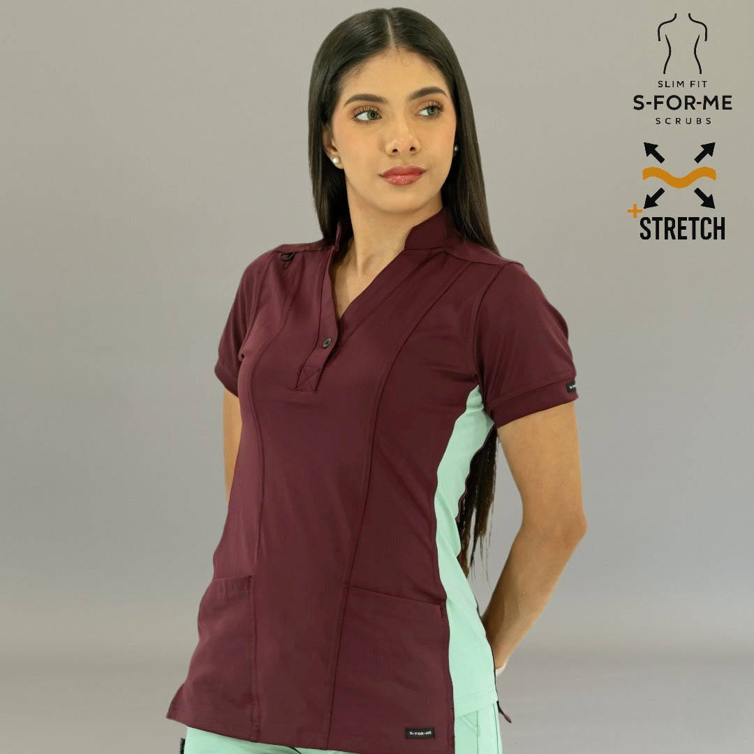 Filipina Médica para Mujer S-Forme Modelo 930 Vino/Menta Superstretch