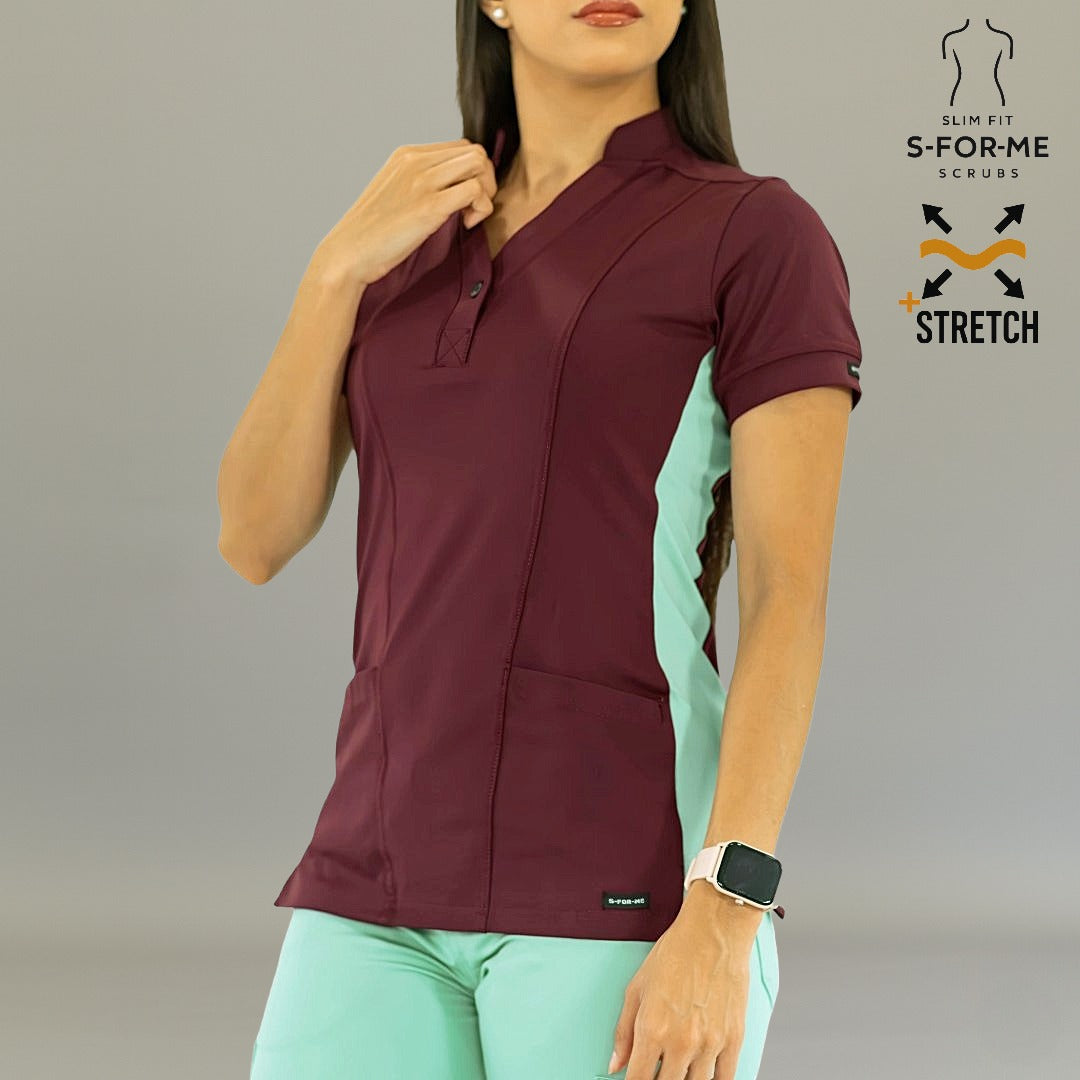Filipina Médica para Mujer S-Forme Modelo 930 Vino/Menta Superstretch