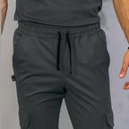 Jogger Est. 910 Quirúrgico Hombre Gris Oxford Super Stretch, Scrubs 910