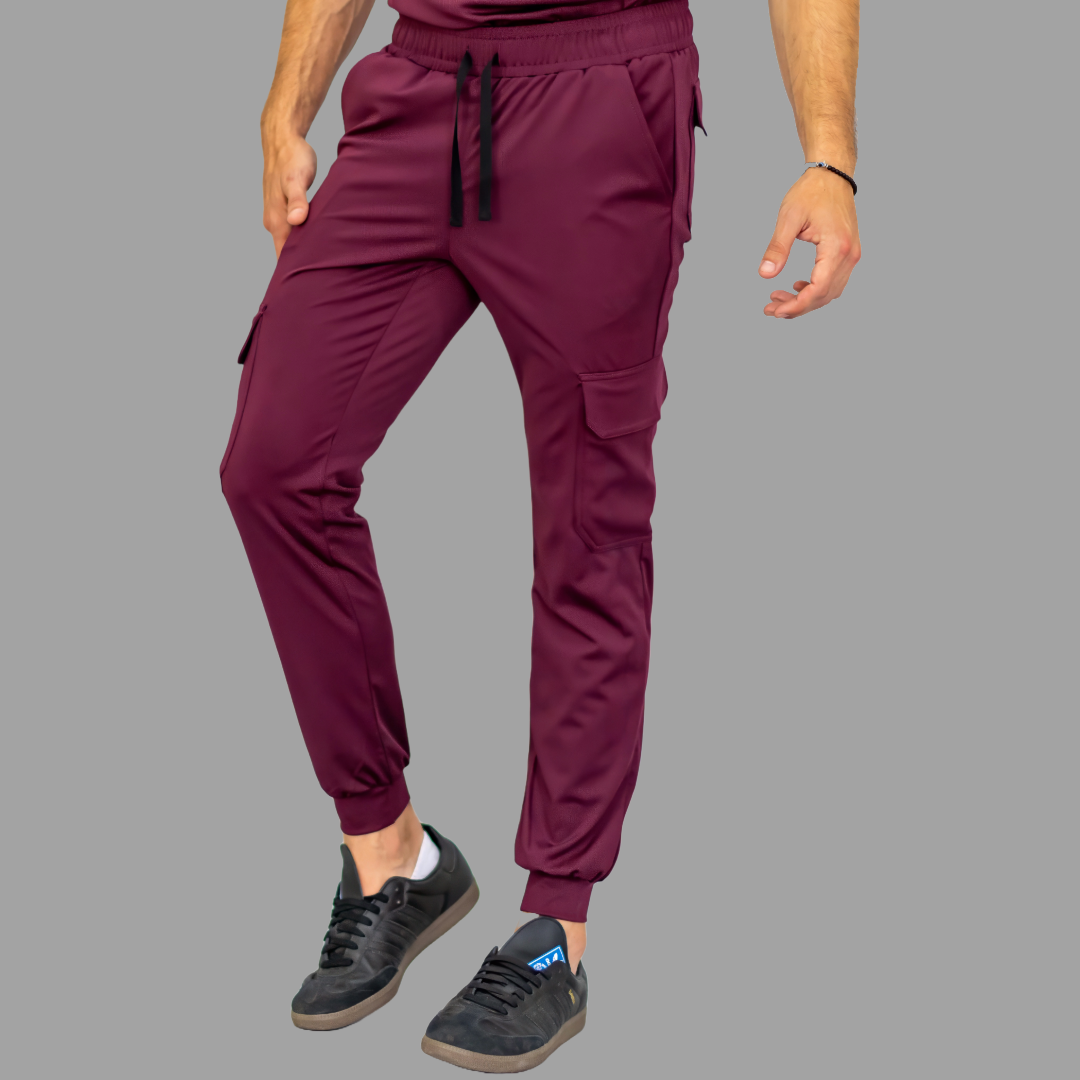 Conjunto Quirúrgico Vino para Hombre – Estilo 910 | Super Stretch Slim Fit