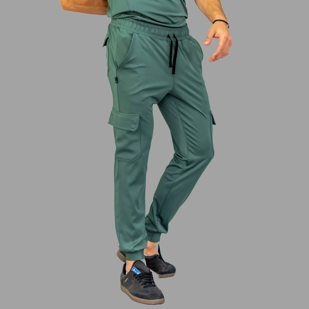 Jogger Quirurgico Hombre Verde Pino Super Stretch, Scrubs 910