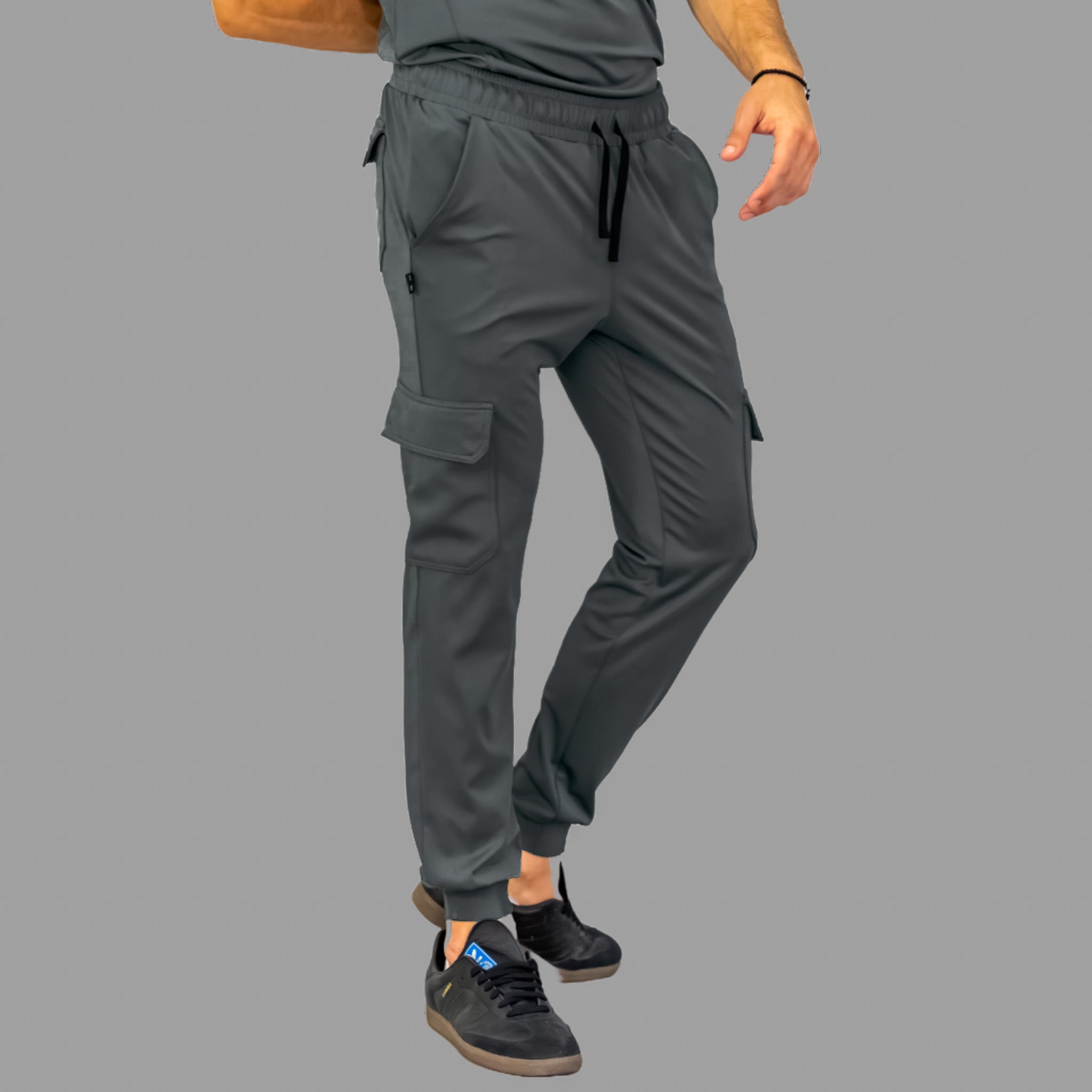 Jogger Quirúrgico Hombre 910 Gris Oxford Super Stretch, Scrubs 910