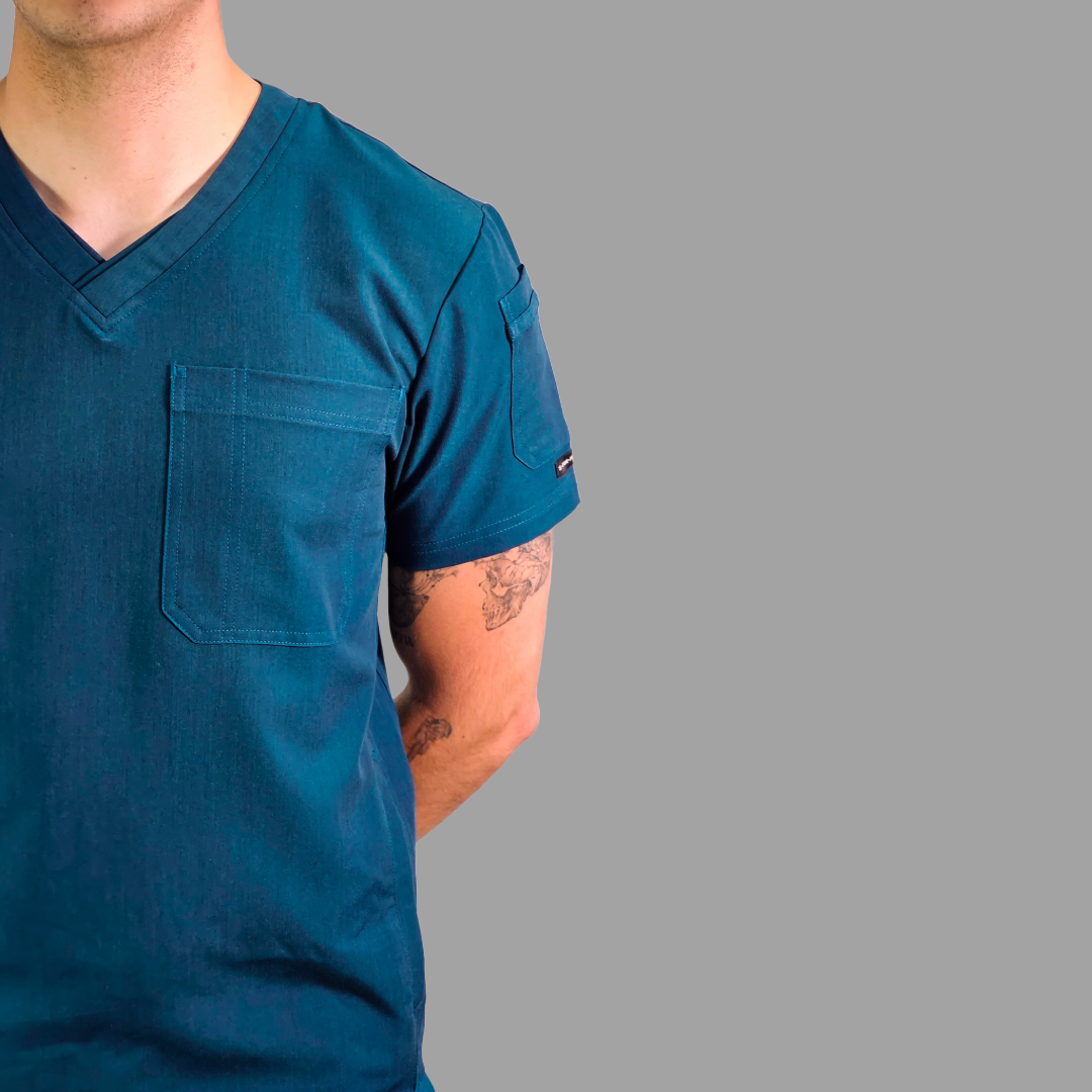 Filipina Quirurgica Antifluido Hombre Azul Caribe, Scrubs 300
