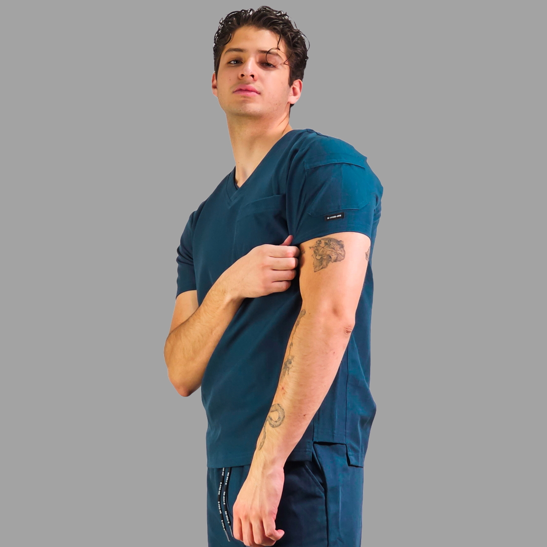 Filipina Quirurgica Antifluido Hombre Azul Caribe, Scrubs 300