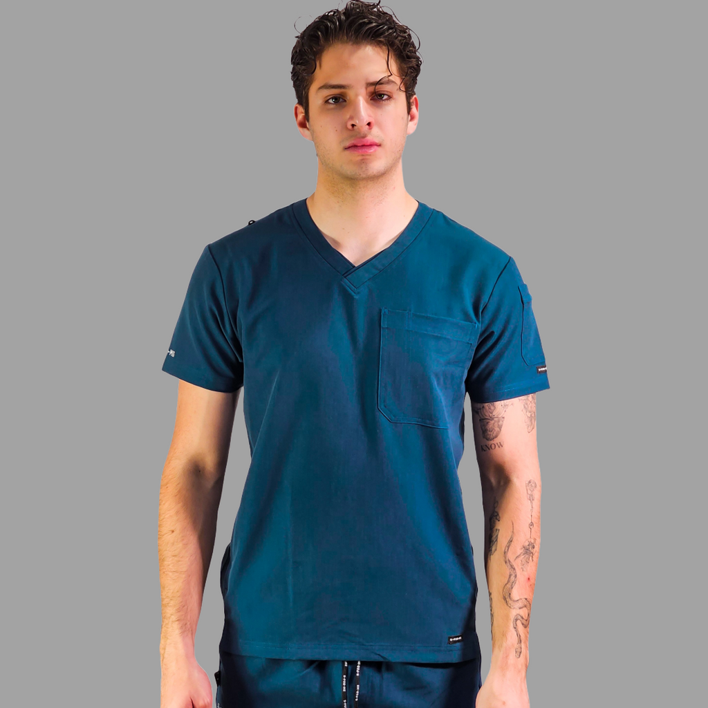 Filipina Quirurgica Antifluido Hombre Azul Caribe, Scrubs 300