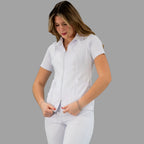 Uniforme médico blanco para dama Filipina Alviero Stretch manga corta