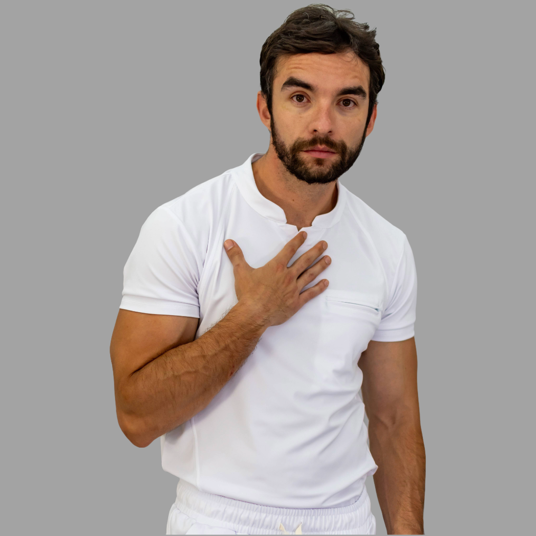 Conjunto Quirúrgico Blanco para Hombre – Estilo 910 | Super Stretch Slim Fit