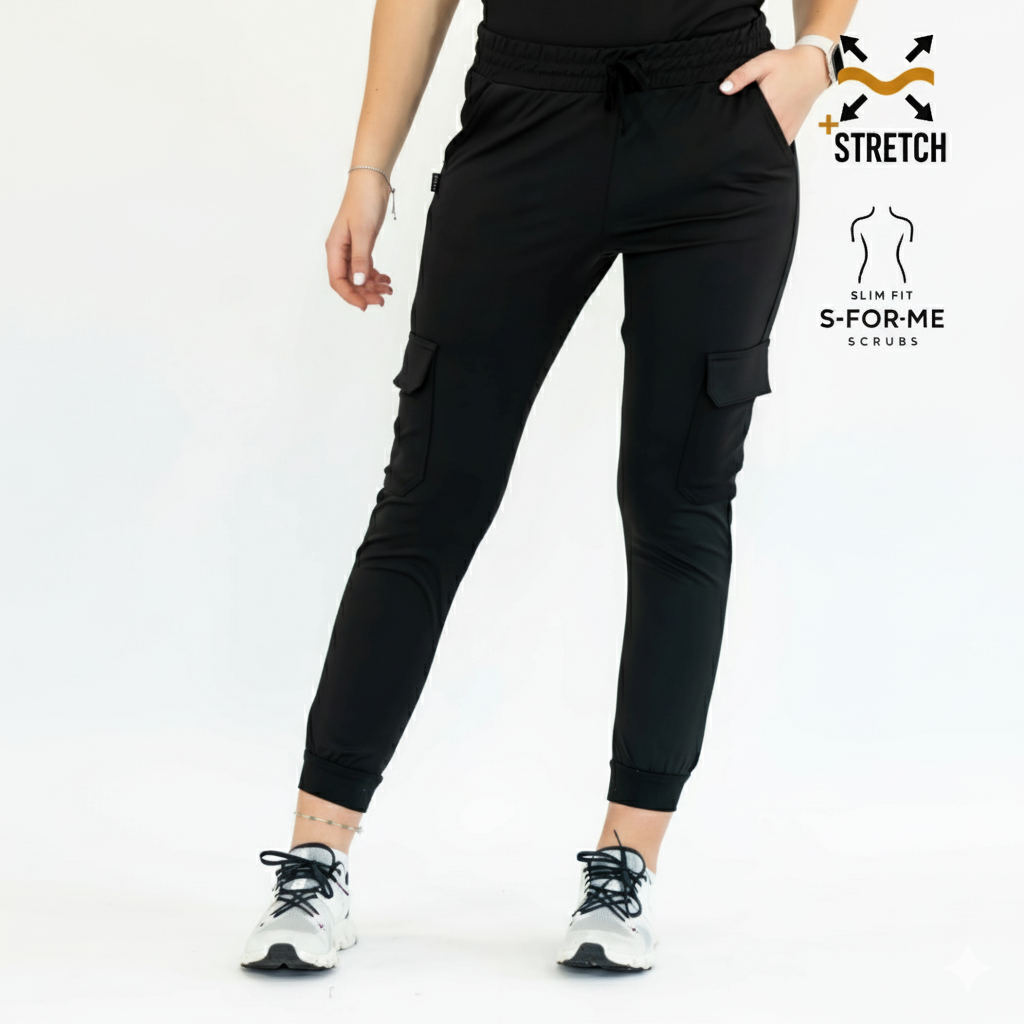 Conjunto Quirúrgico Negro para Mujer – Estilo 910 | Super Stretch Slim Fit