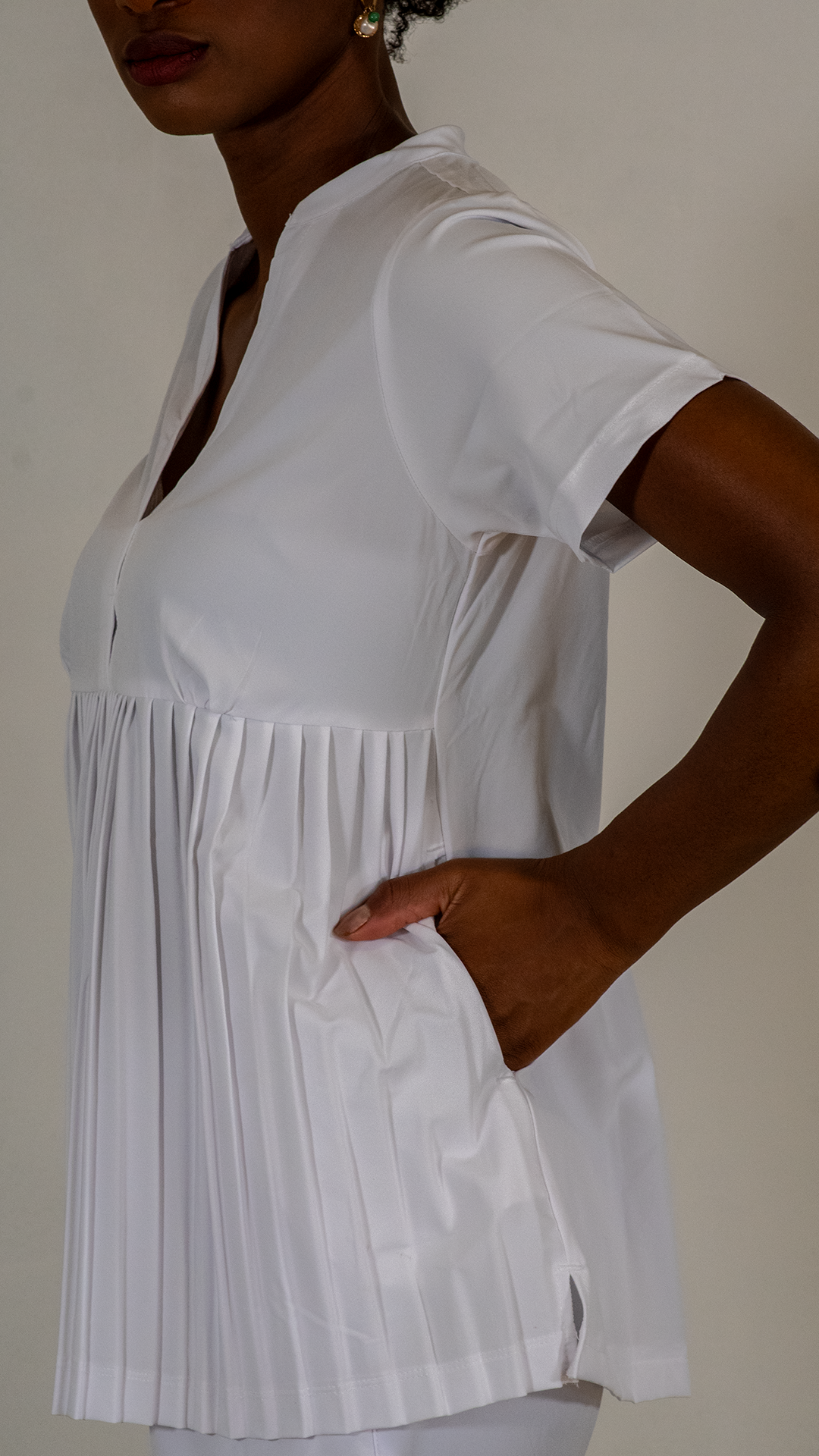 Filipina Clinica Pastelones Top 705 Blanco Maternidad Four Ways