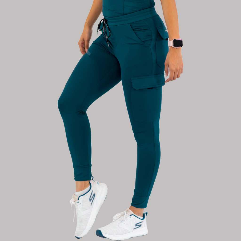 Jogger Quirúrgico Mujer Super Stretch Azul Caribe, Scrubs 905