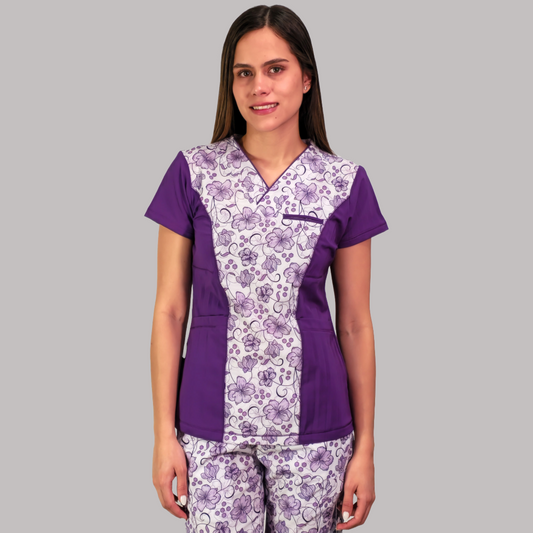 Filipina 501 Floral  Princesa-vistas Uva  Mujer FW