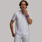 Filipina Hombre Alviero  Stretch Antifluido Sport Con Cierre Blanca
