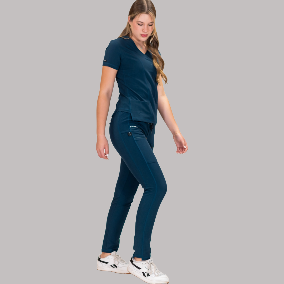 Filipina Quirúrgica Azul Caribe Mujer Antifluido, Scrubs 300