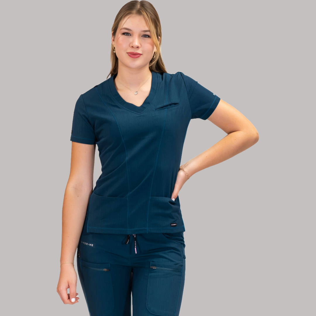 Filipina Quirúrgica Azul Caribe Mujer Antifluido, Scrubs 300