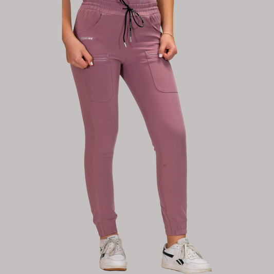 Jogger Quirúrgico Palo de Rosa Mujer, Scrubs Antifluido Est. 300