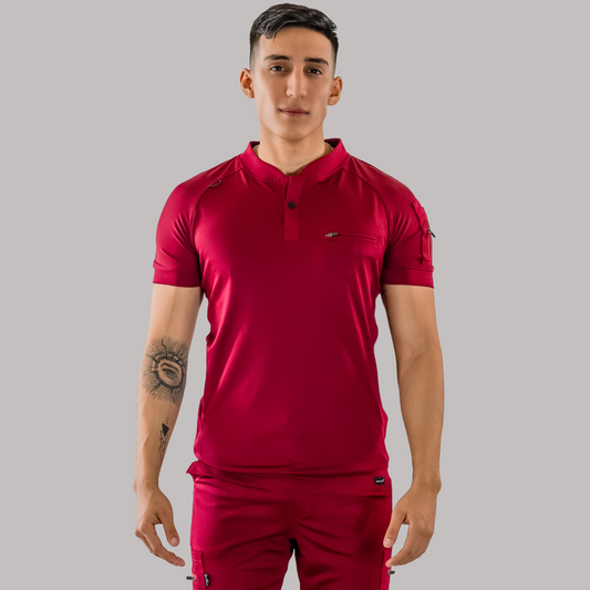 Men’s Scrub Top 901 Burgundy Super Stretch